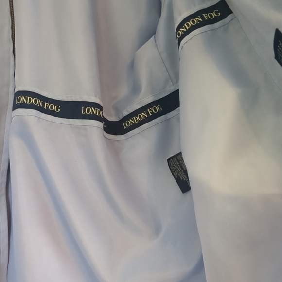 London Fog Short Trench Coat Women's XL Blue Hooded Rain Outdoor Quiet Luxury - Picture 9 of 13